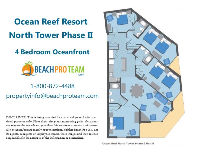 Ocean Reef North Tower II Floor Plan H - 4 Bedroom Oceanfront